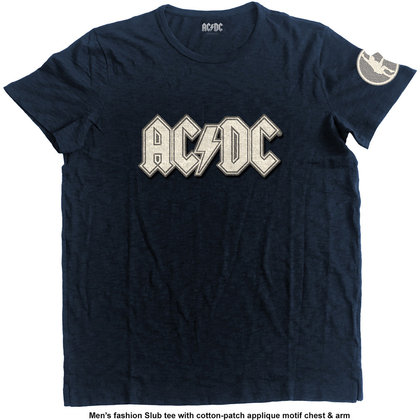 AC/DC - Logo & Angus / Navy Blue (Applique motif) AC/DC - Logo & Angus / Navy Blue (Applique motif)